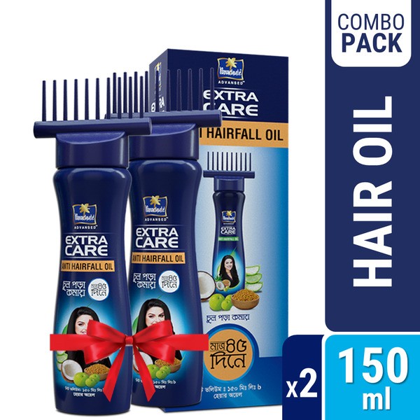 Parachute Hair Oil Anti Hairfall Oil Extra Care 150ml (Root Applier) Pack of 2 (150ml X 2)