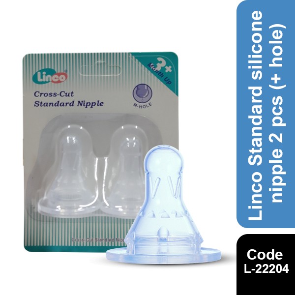 Linco Standard silicone nipple 2 pcs (+ hole) L-22204