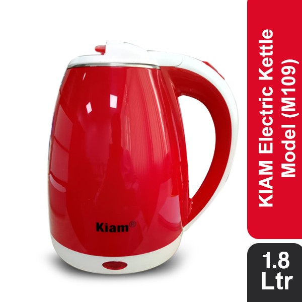 Kiam Electric Kettle Stainless Steel 1.8 ltr (M109) -Red