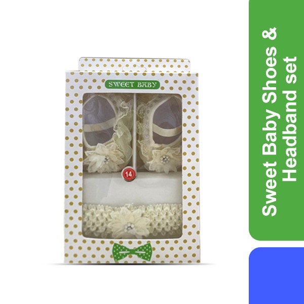 Sweet Baby Shoes & Headband Set(GM 1103)