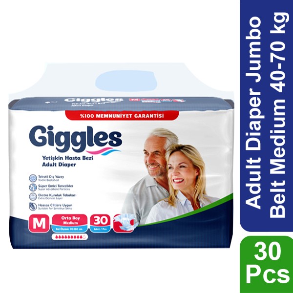 Giggles Adult Diaper Belt M 40-70 kg 30 Pcs