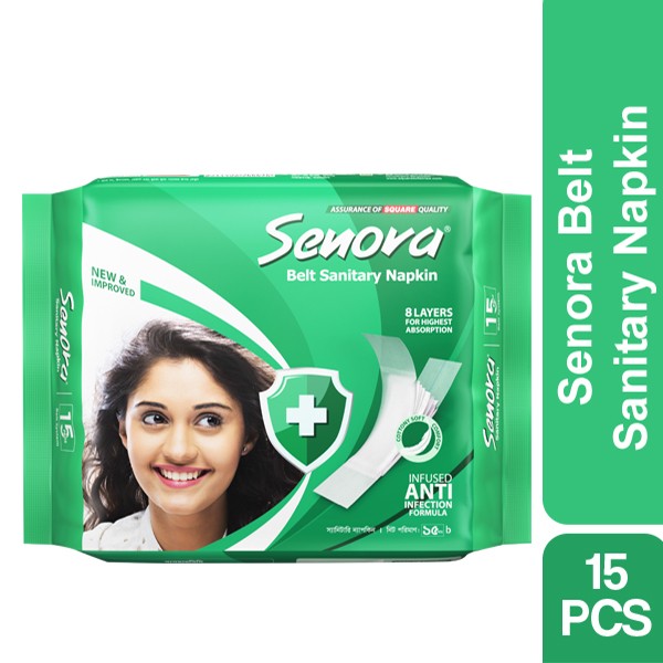 Senora Sanitary Napkin Economy Pack (Belt System) 15 pads