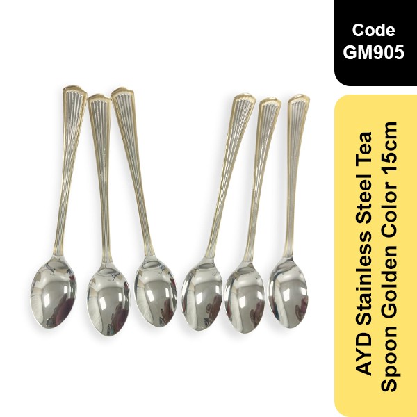 AYD Stainless Steel Tea Spoon Golden Color 15cm(GM 905)