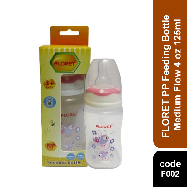 FLORET PP Feeding Bottle  Medium Flow 4 oz 125ml F002