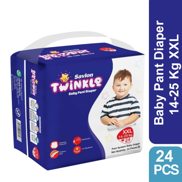 Savlon Twinkle Baby Pant Diaper 14-25 Kg XXL 24 pcs