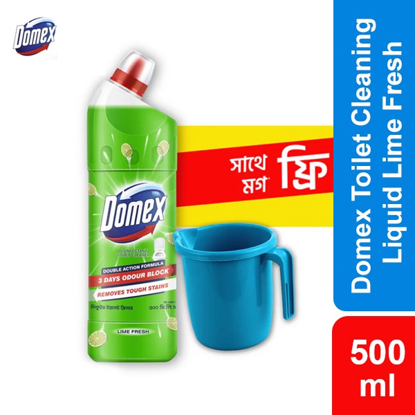 Domex Toilet Cleaning Liquid Lime Fresh 500ml Get a Mug Free