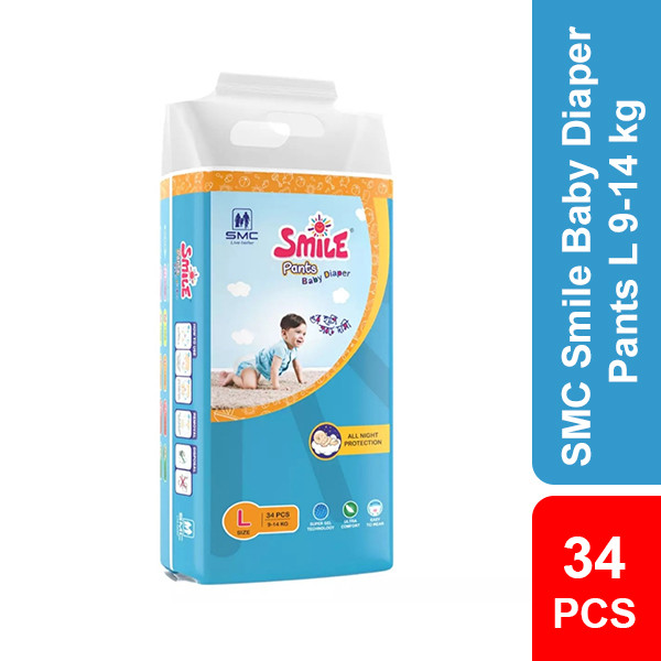 SMC Smile Baby Diaper Pants L 9-14 kg 34 Pcs